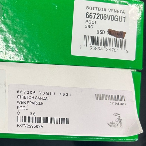 Bottega Veneta Women’s Size 36M (US size 6) Blue Sparkle Stretch Lace-Up Heels - Picture 6 of 6